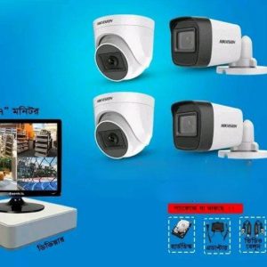 01 pcs cctv camera 2mp eco night vision hikvision package with 17'' monitor