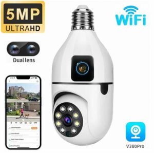 v380 pro dual lens e27 bulb wi fi camera